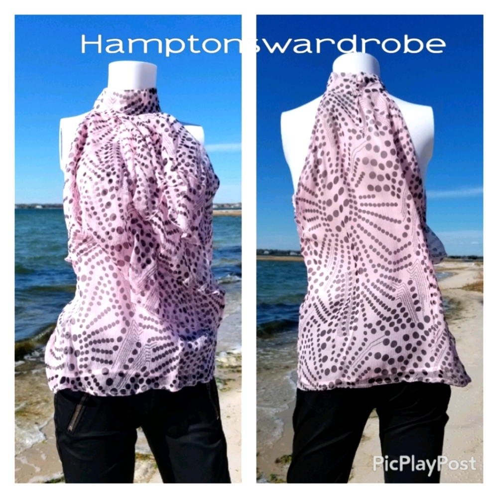 🔆Cynthia Rowley🔆 Slk Pnk Haltr Style Ruffl top